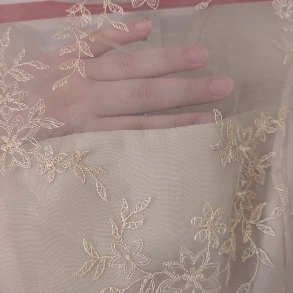 David's Bridal Champagne Bridesmaid Dress Size 8 - Picture 3 of 11